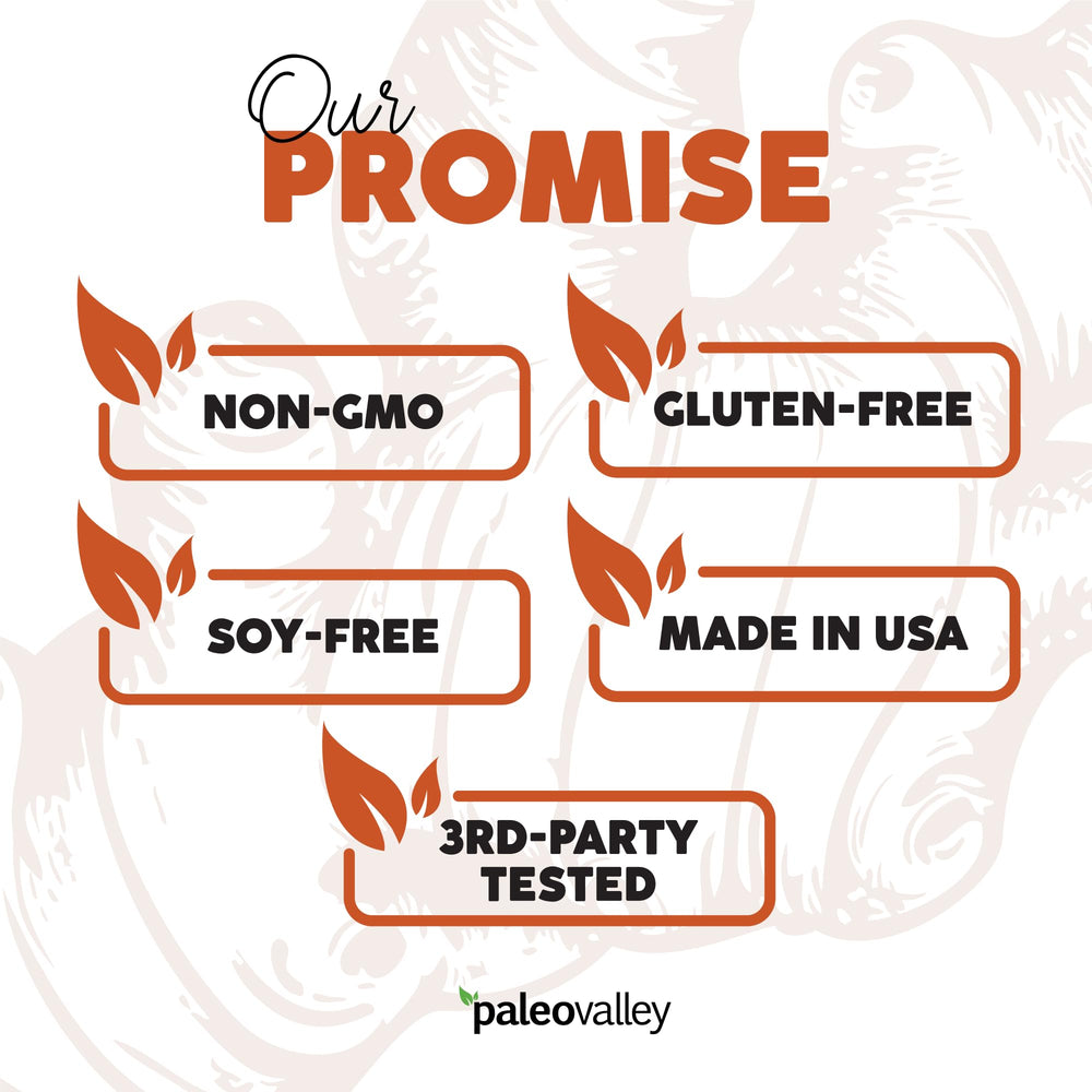 Paleovalley Organic Turmeric Complex packaging in bright kitchen.
