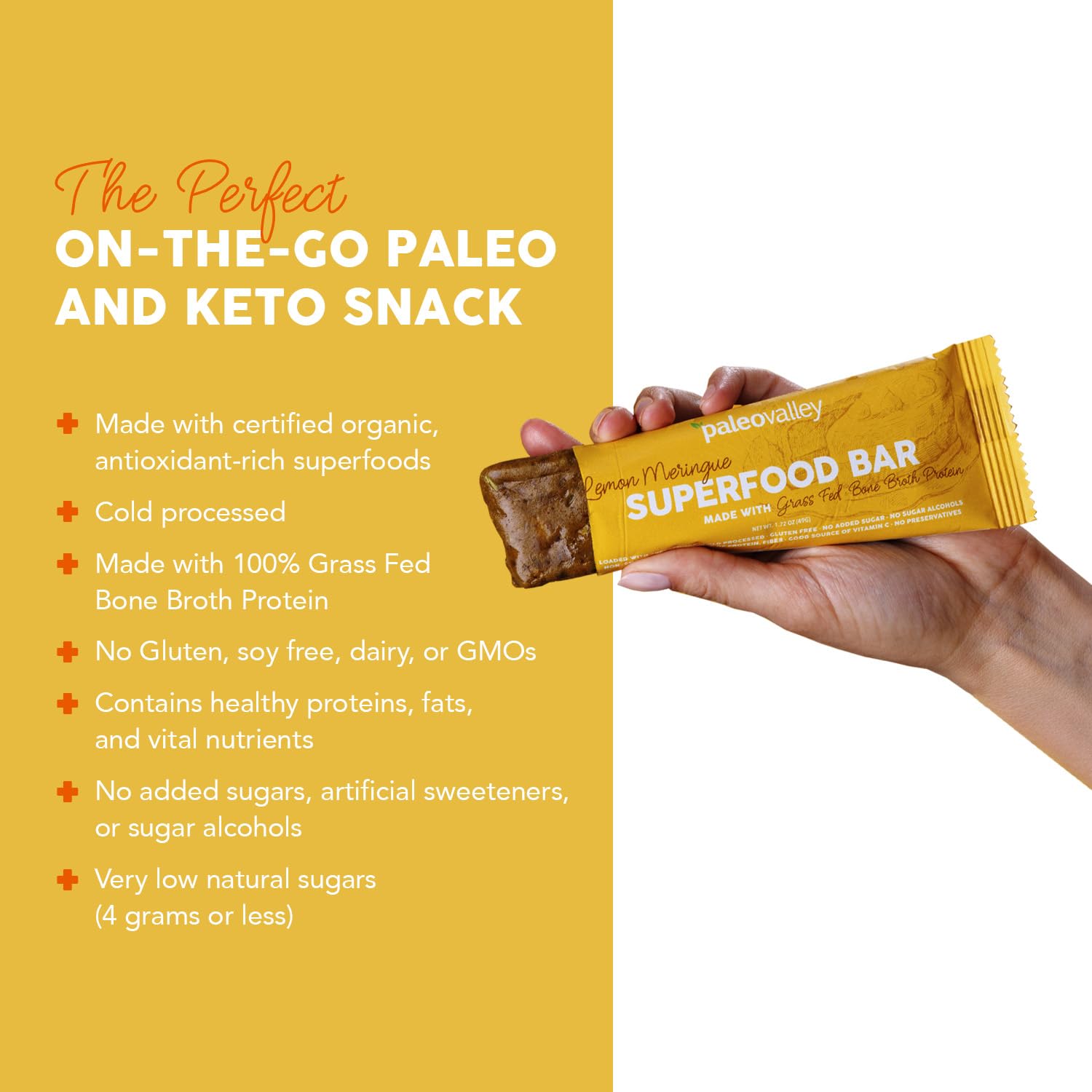 Paleovalley bars ingredients display with kale, broccoli, turmeric and greens