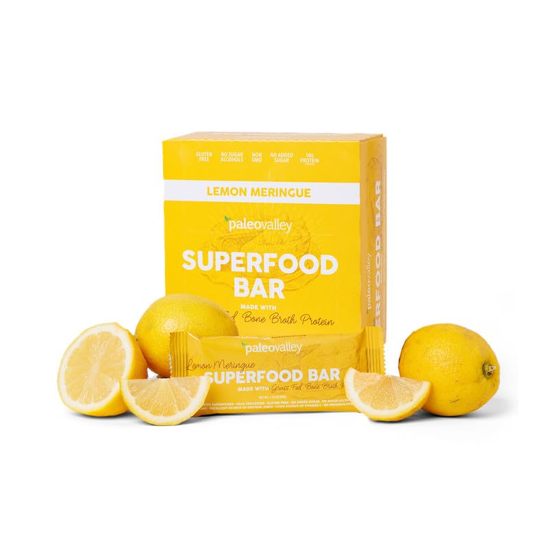 Paleovalley Superfood Bars Lemon Meringue packshot highlighting on-the-go snack convenience