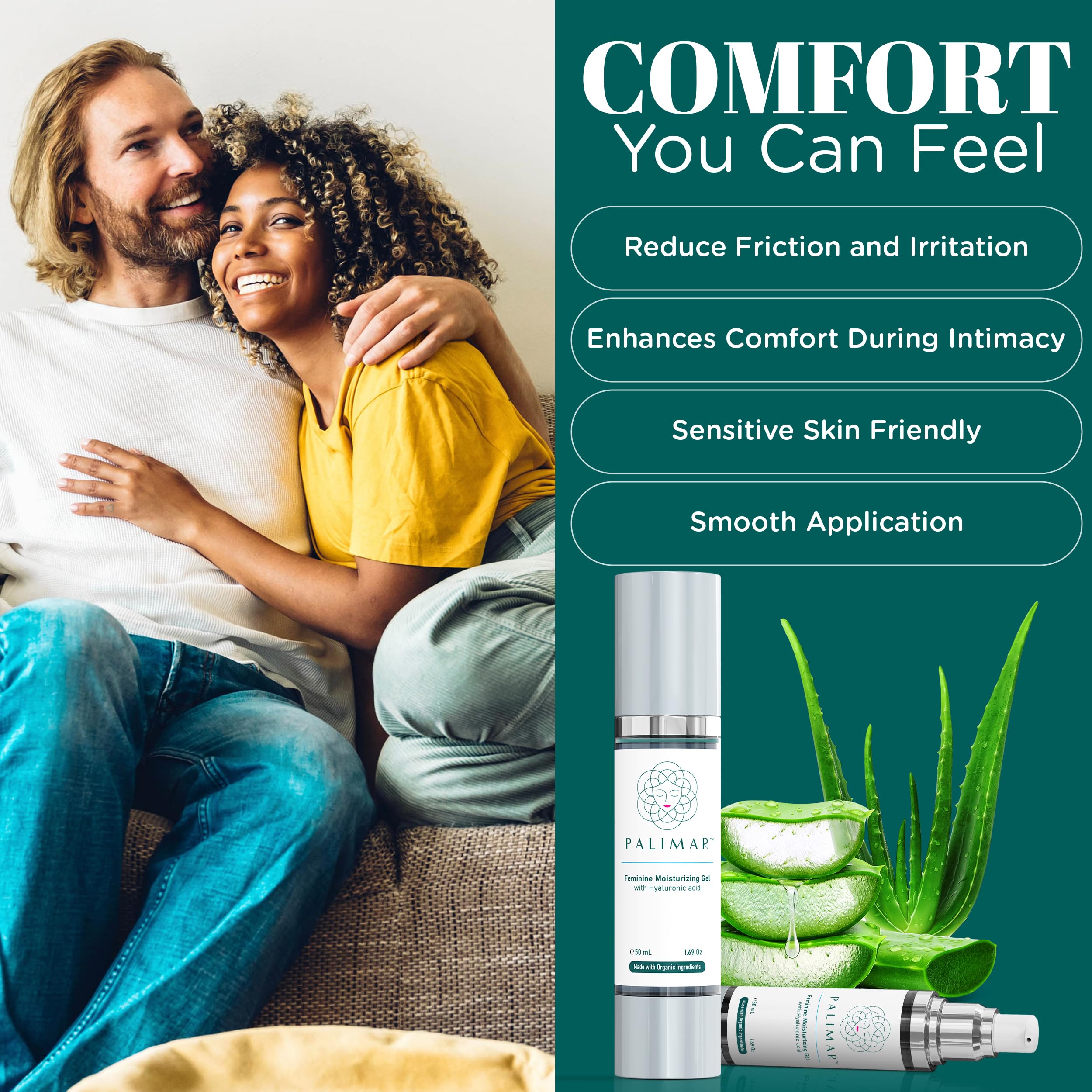 PALIMAR soothing gel for sensitive skin with calm, non-irritating feel.