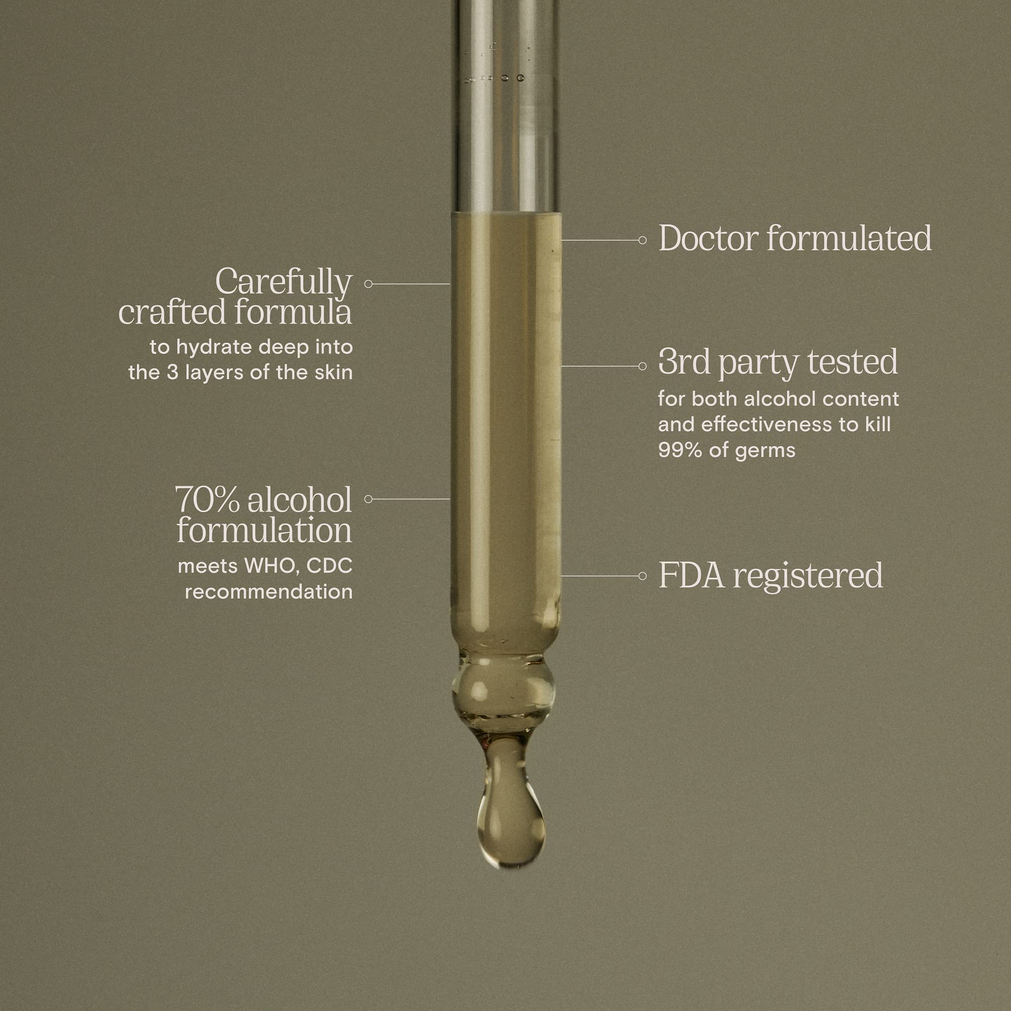 Palma de Salus pump dispenser shown for easy, mess-free application