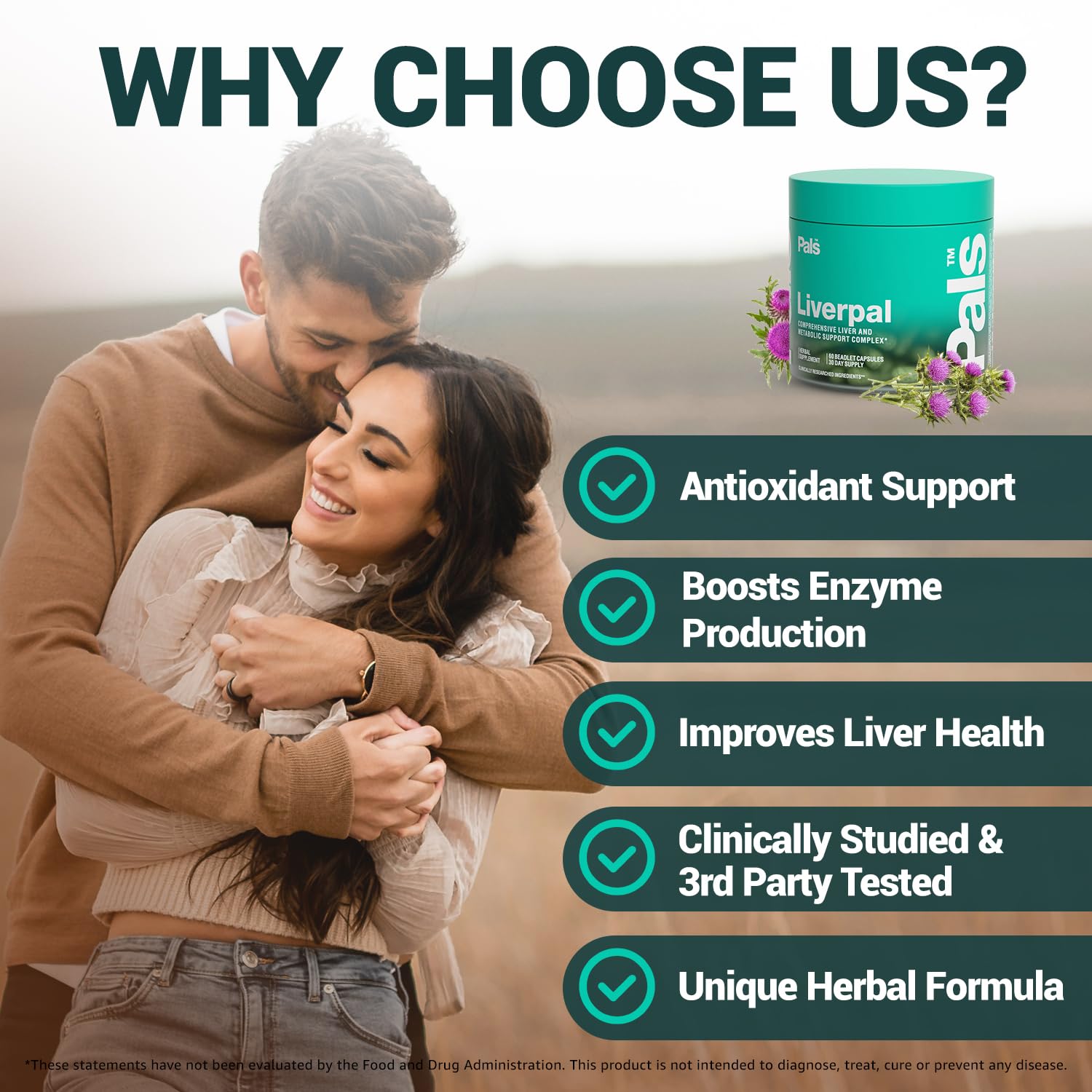 PALS Liverpal bottle on kitchen counter for daily liver wellness routine.