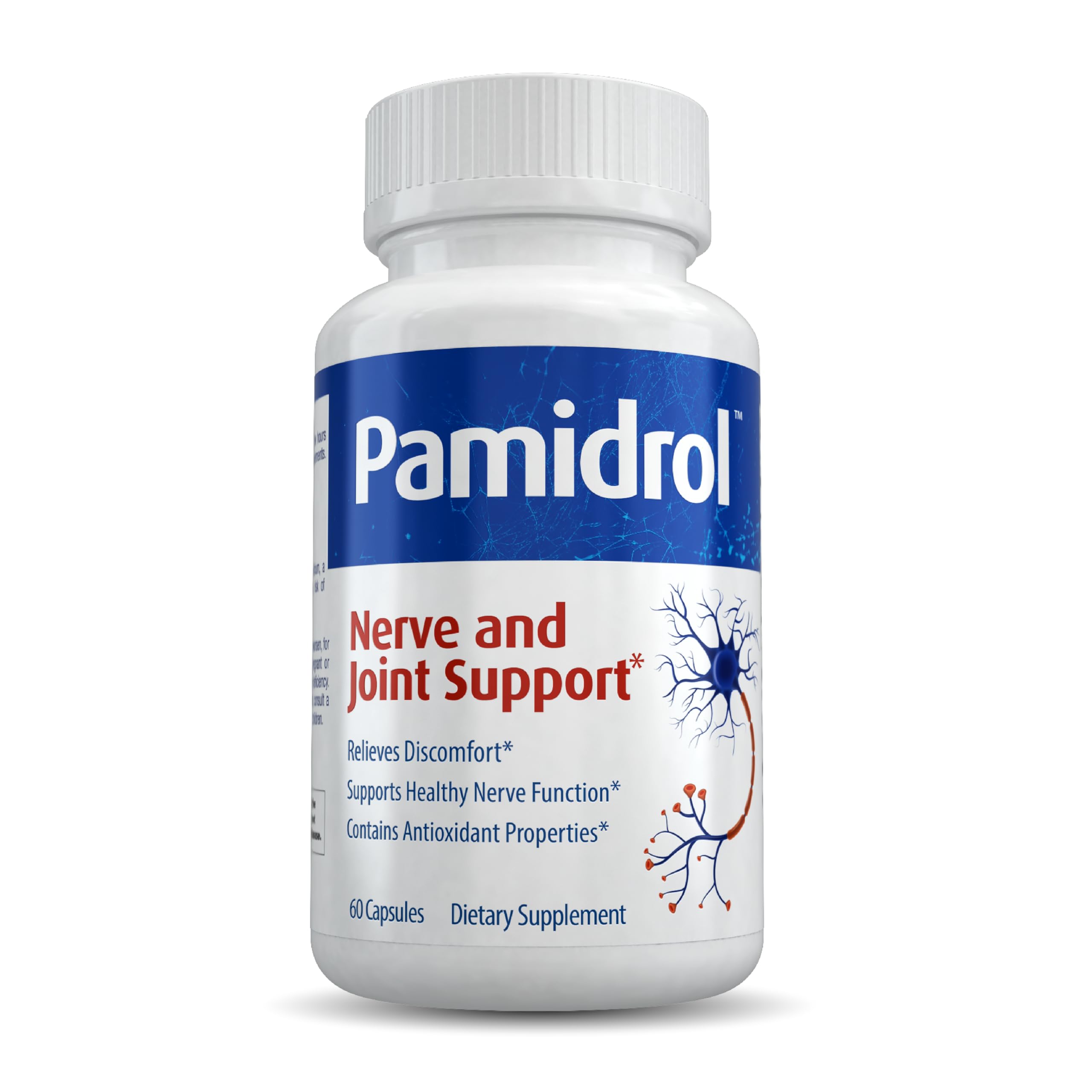 Pamidrol bottle with label clearly visible, ideal for daily nerve and joint support
