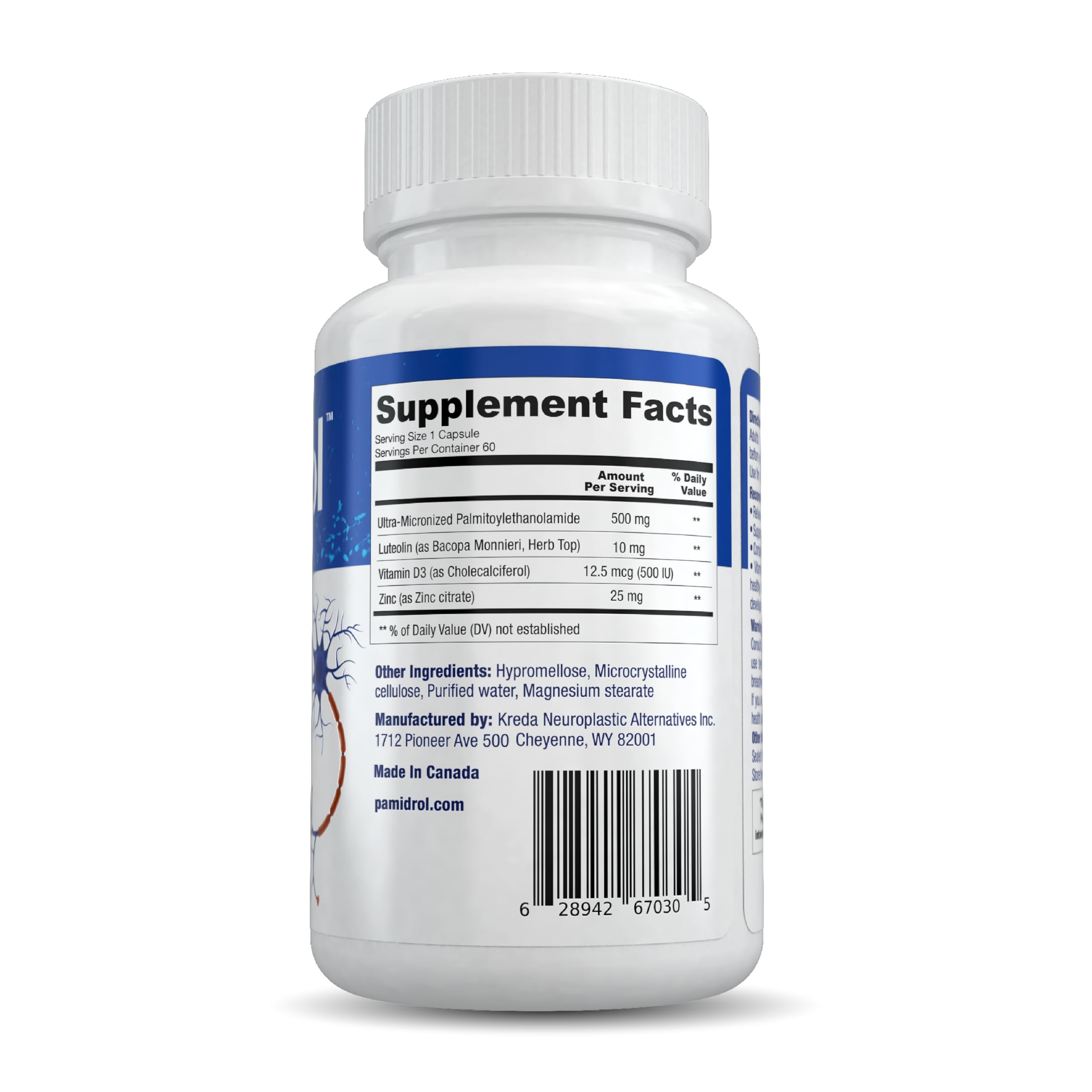 Pamidrol capsules close-up, smooth texture indicating balanced nerve and joint support