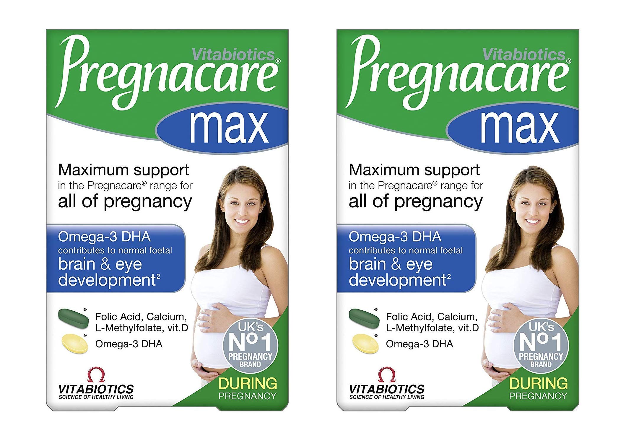 PANA Pregnacare Max dual pack with folic acid 400mcg for daily prenatal nutrition