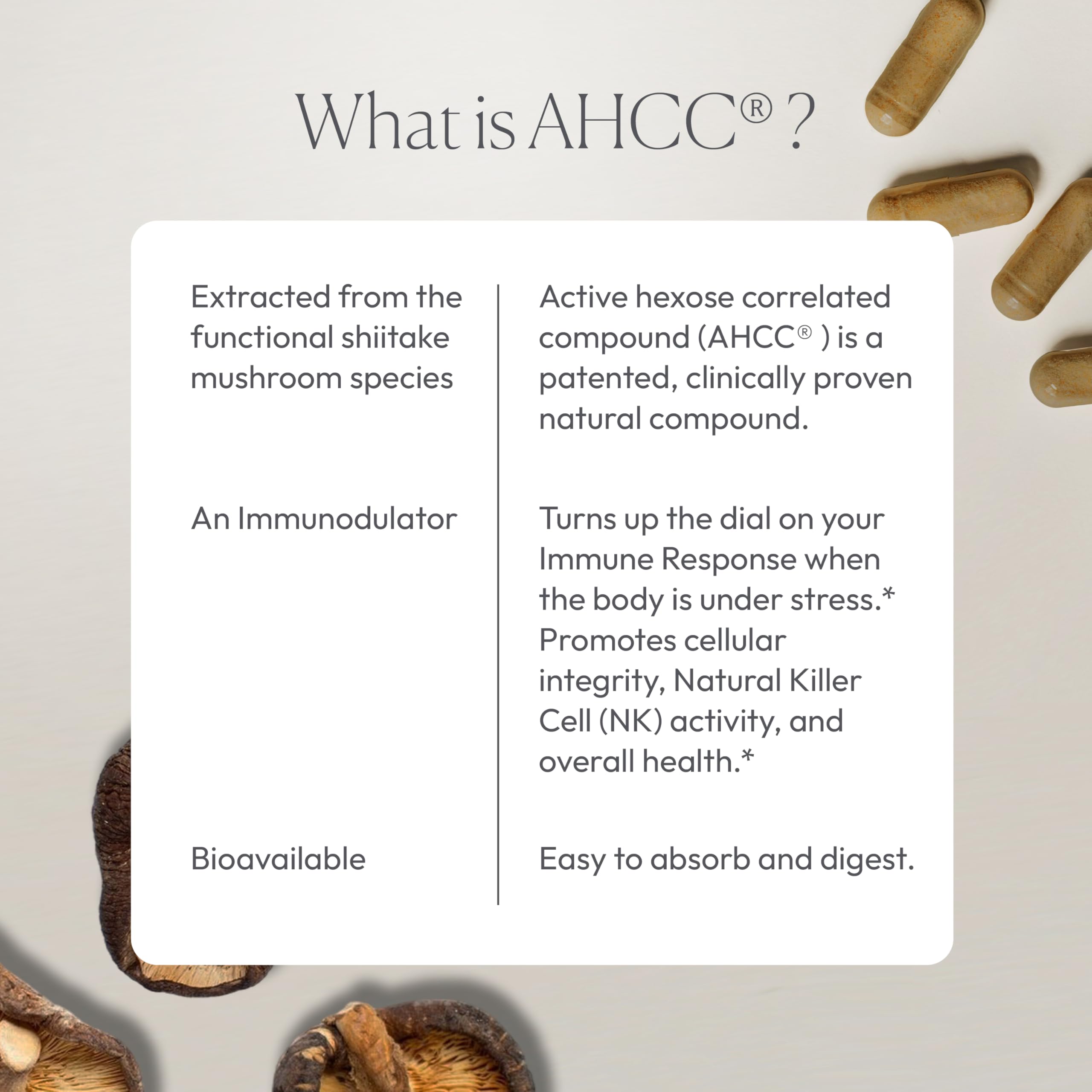 Papillex AHCC serving-size illustration for easy dosing.