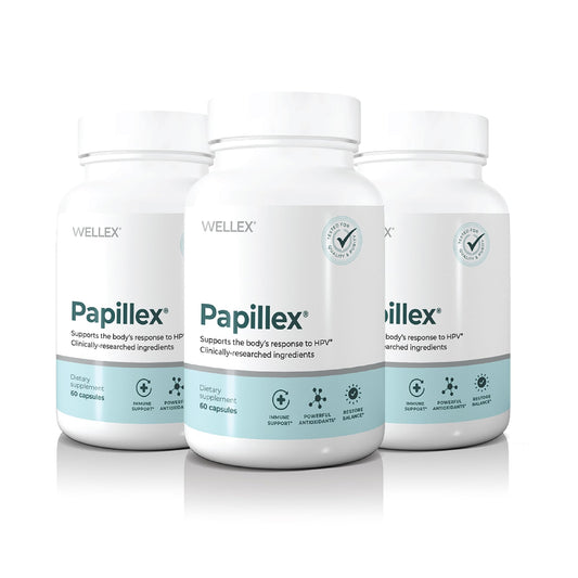 Papillex bottle cap close-up showing secure packaging for easy dosing.