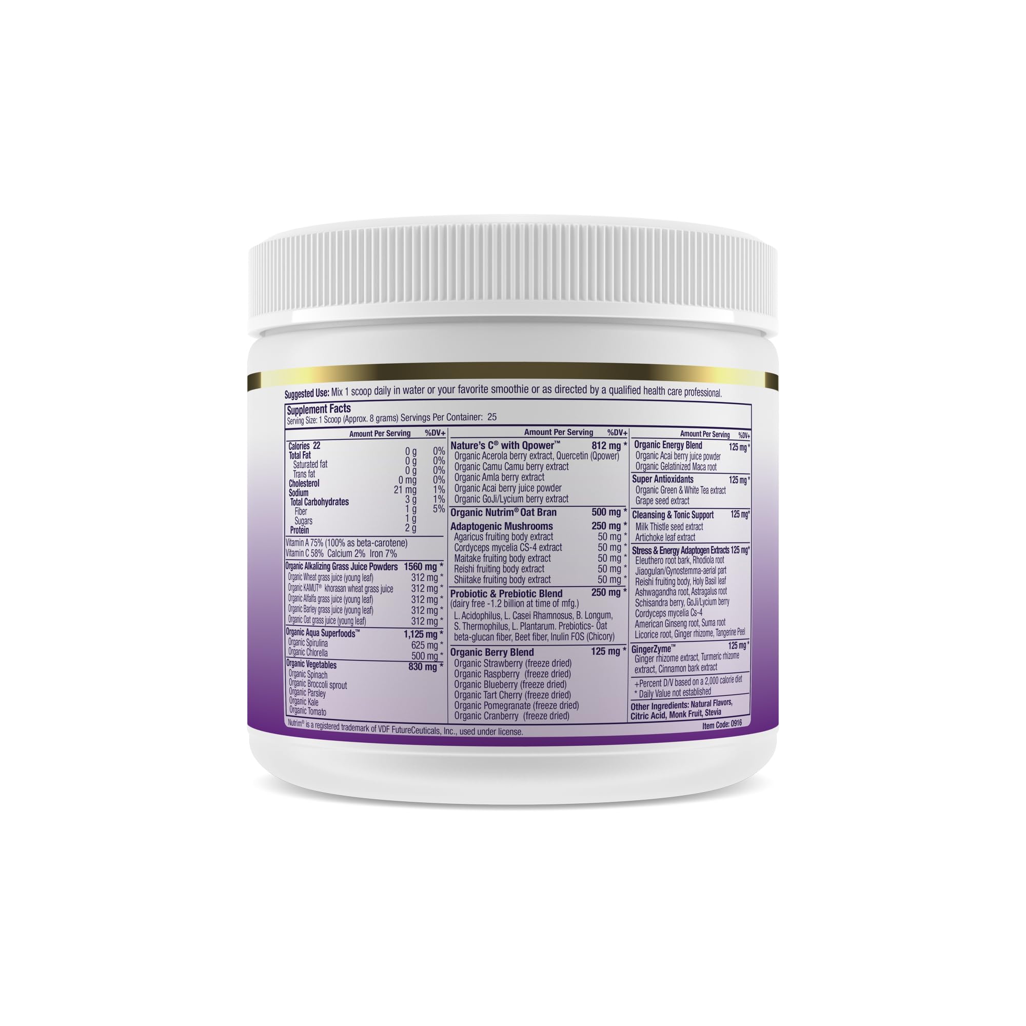 Paradise Herbs ORAC Energy Greens smoothie scene highlights berry flavor