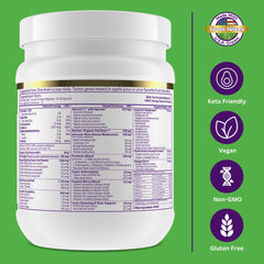 Paradise Herbs ORAC Energy Protein & Greens packaging highlights non-GMO gluten-free formula.