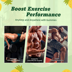 Parhaat EAA Gummies bottle with open hand example for gym support.