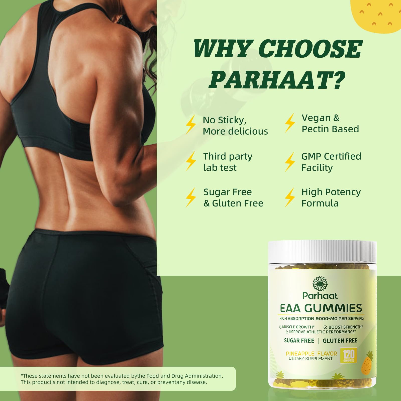 Parhaat EAA Gummies serving idea demonstrating easy daily intake.