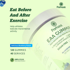 Parhaat EAA Gummies vegetarian friendly formula for plant-based diets