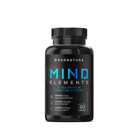 Parnatura Mind Elements bottle pour highlights focus-boosting formula