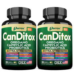 Parrox CanDitox bottle with full label for easy daily capsule routine.