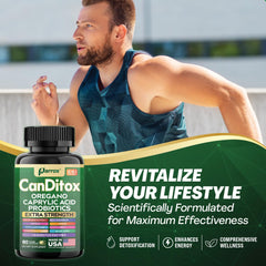 Showcase aloe vera, psyllium husk, and licorice components in capsules.
