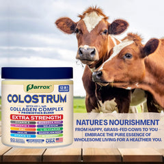 Parrox Colostrum Powder USA-made seal on the packaging.