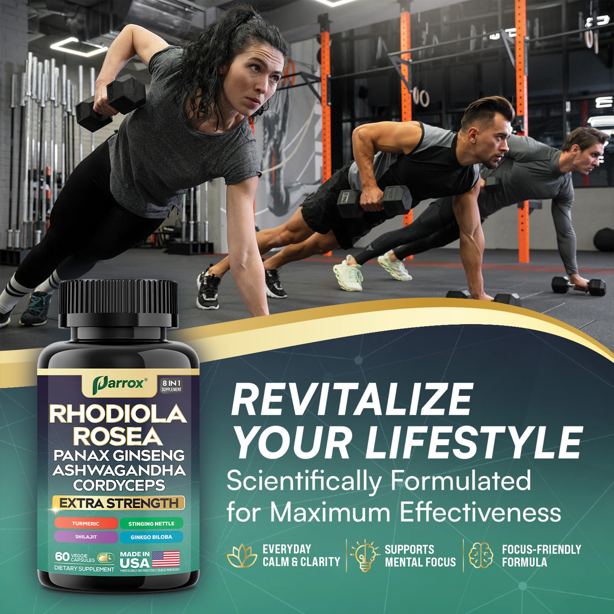 Parrox cordyceps mushroom capsules on tray, suggesting energy and endurance potential
