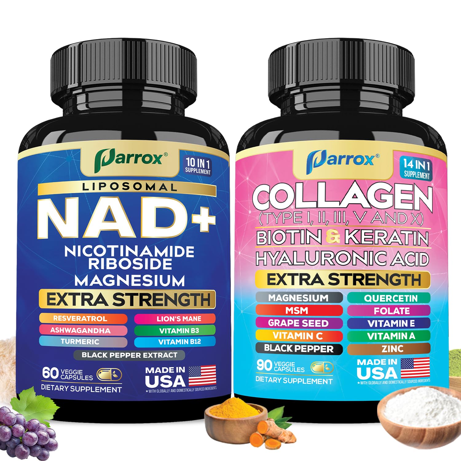Parrox Forever Young Set bottle with liposomal NAD for daily vitality