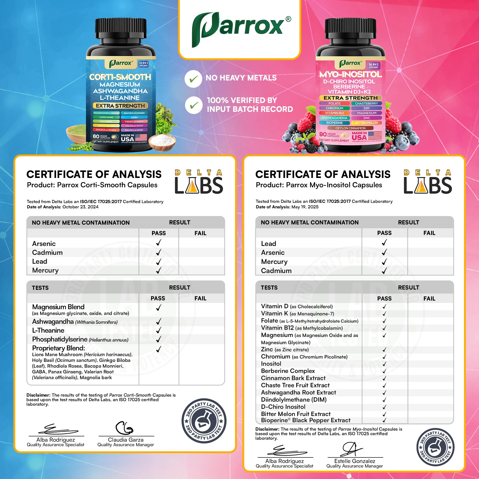 Parrox USA facility badge communicates clean, ethical manufacturing.