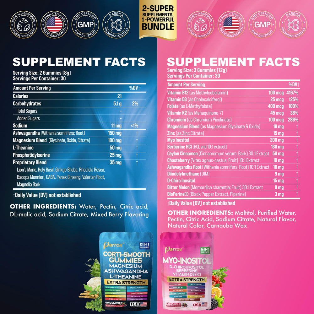 Parrox Soothe & Smooth Gummies being poured into a glass for easy daily use.
