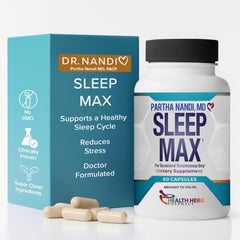 Sleep Max capsules pour into hand, ready for nightly use