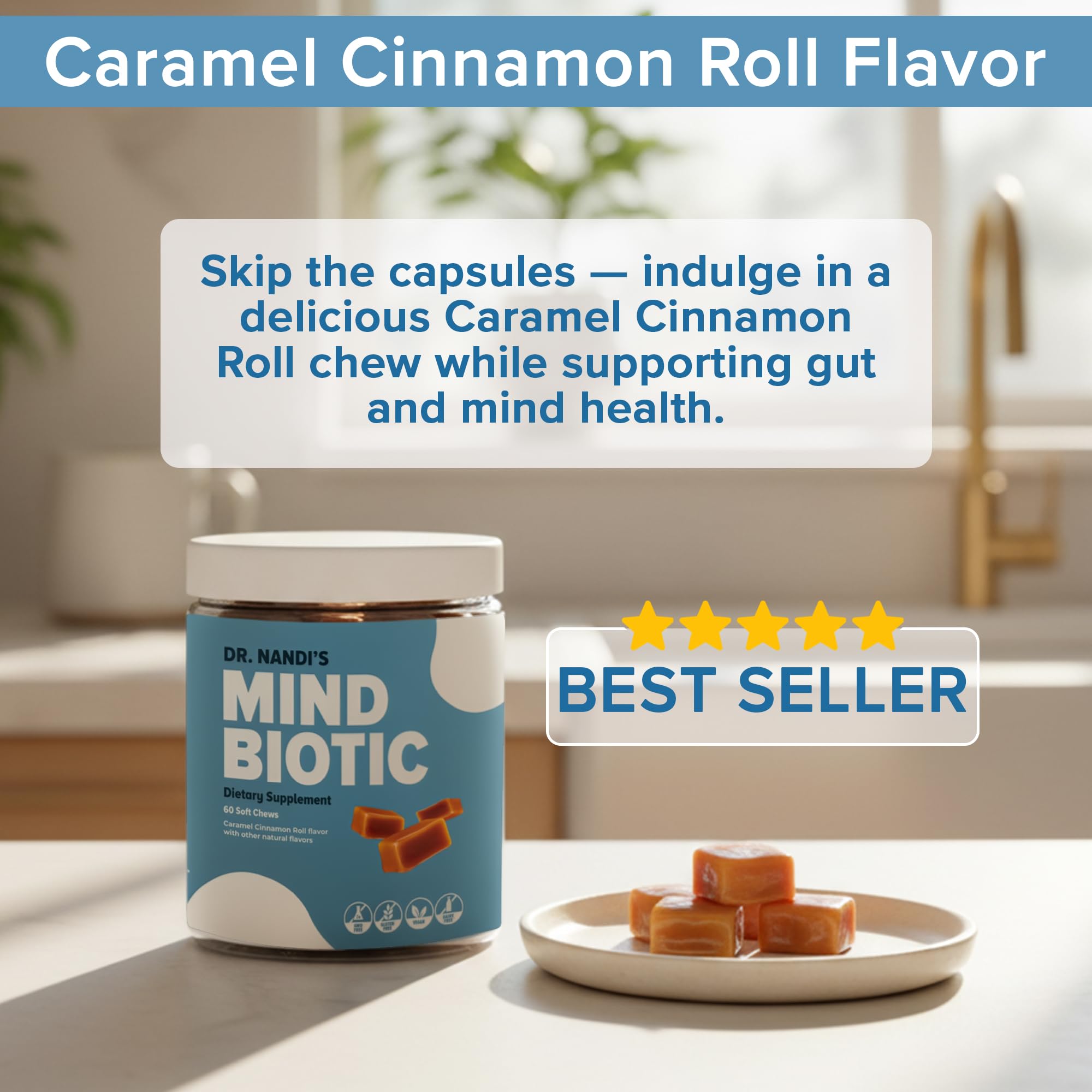 Vegetarian and gluten-free MindBiotic produced in FDA-registered facilities