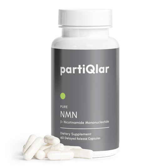 partiQlar NMN 500mg bottle front view for daily energy support