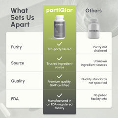 partiQlar NMN bottle with water glass suggesting daily routine