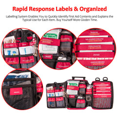 Pasenhome emergency kit with MOLLE system for easy outdoor attachment.