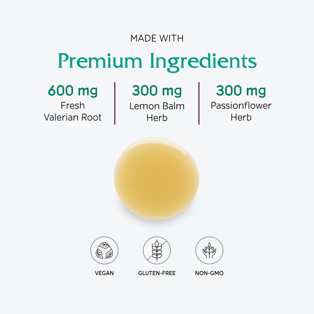 Passion flower with herbs conveys a soothing night-time ritual.