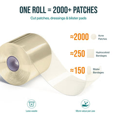 Patch4U hydrocolloid roll clear and flexible to monitor wounds without removal.
