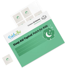 PatchAid Sleep Patch packaging showing a 30-day supply for kids, easy to use.