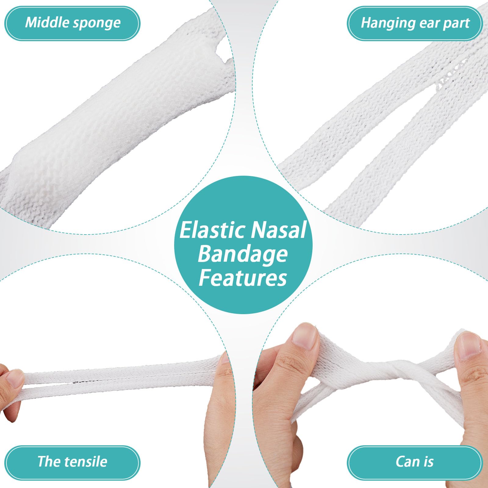 Patelai nasal dressing holder worn behind the ear for a quick, tool-free fit.