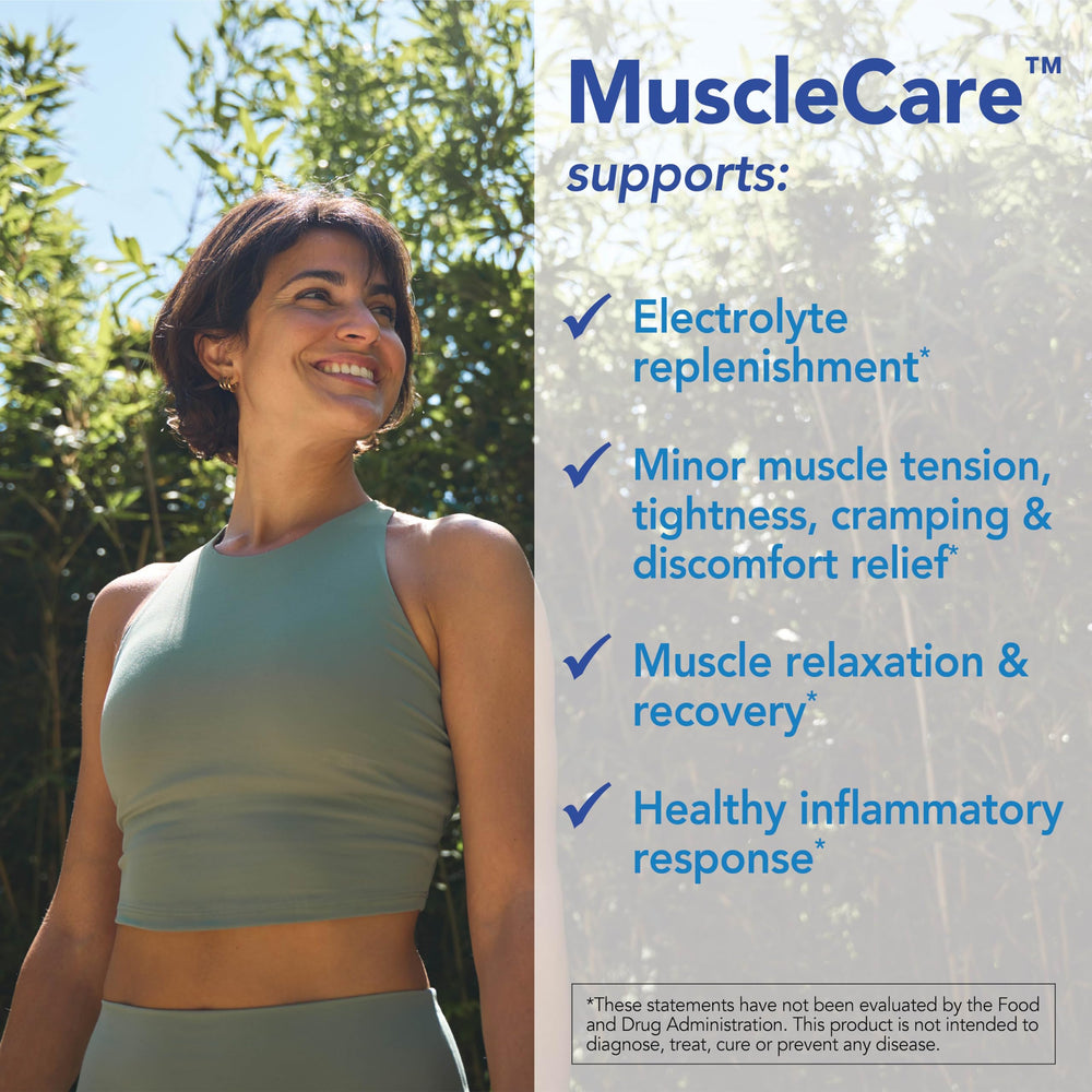 Patient One MuscleCare ingredients list on label emphasizes minerals and botanicals.