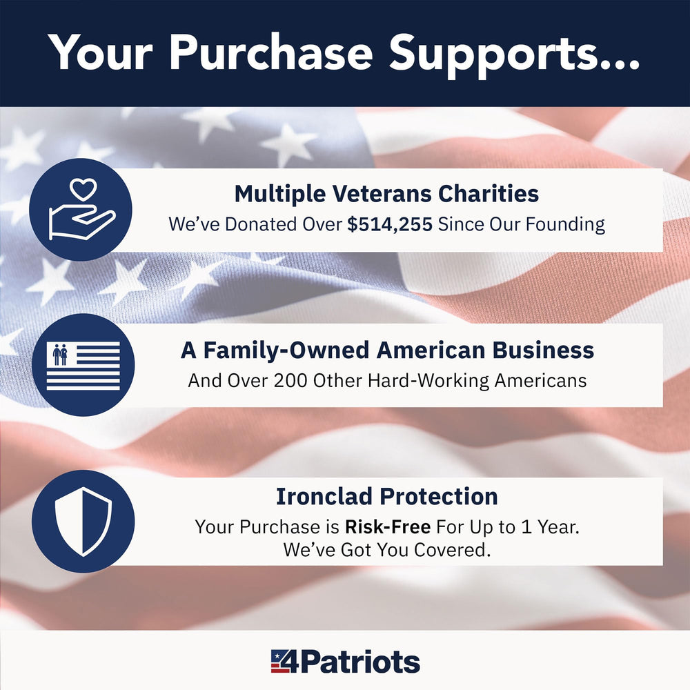 PATRIOT POWER GREENS veteran-developed formula note with collaboration details.