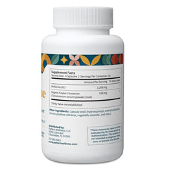 Pattern Wellness Berberine Cinnamon bottle pouring capsules for easy daily use