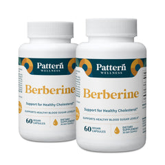 Pattern Wellness Berberine Cinnamon capsules close-up for daily metabolic balance.