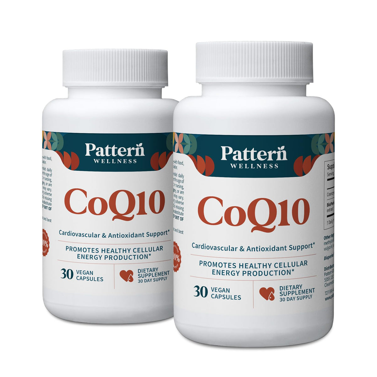 Pattern Wellness CoQ10 bottle front view for daily energy support