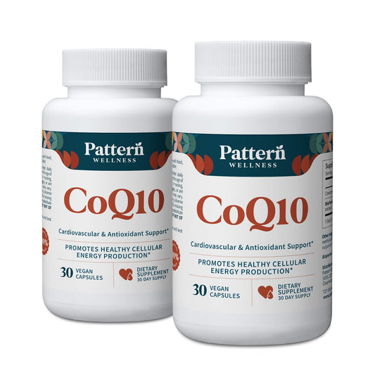 Pattern Wellness CoQ10 bottle front view for daily energy support