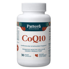 Pattern Wellness CoQ10 bottle front for daily energy support