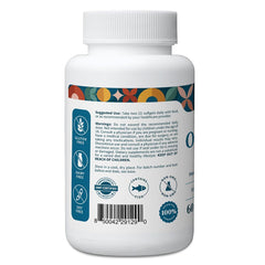 Pattern Wellness Omega3 softgels bottle front for convenient wellness.