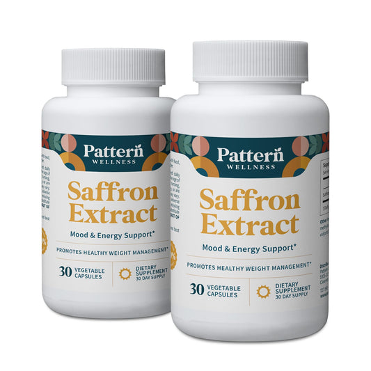 Pattern Wellness saffron extract bottle front showing total wellness potential