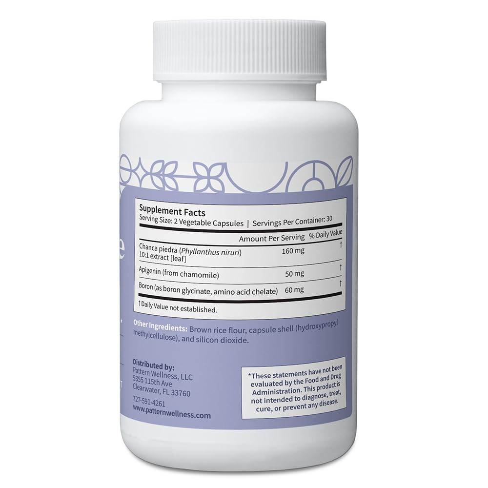 Pattern Wellness Stone Care Complex label emphasizes third party testing and clean ingredients.