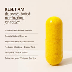 Paulina Fitness Reset AM capsules in hand illustrate easy daily appetite control