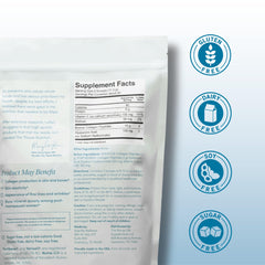 Pause Life Skin & Bone scoop displaying a precise 10 g collagen serving.