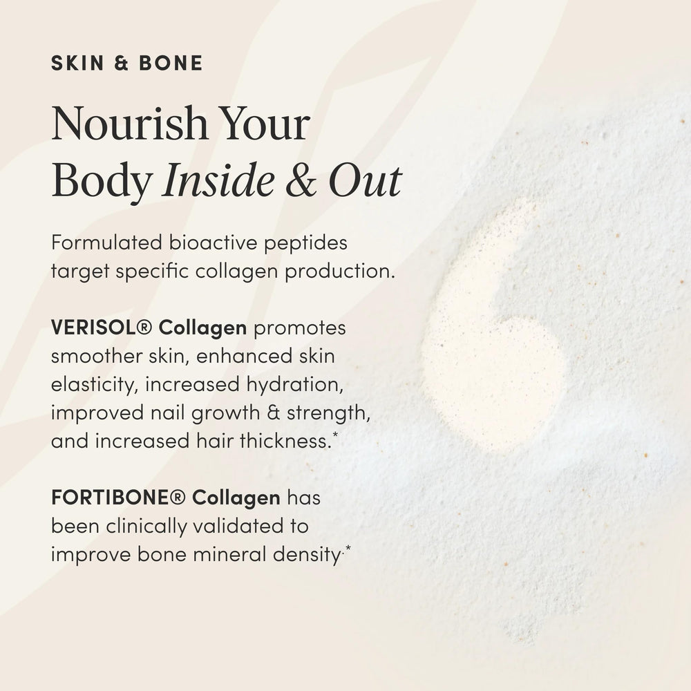 Pause Life Skin & Bone smoothie preparation highlighting neutral blend.