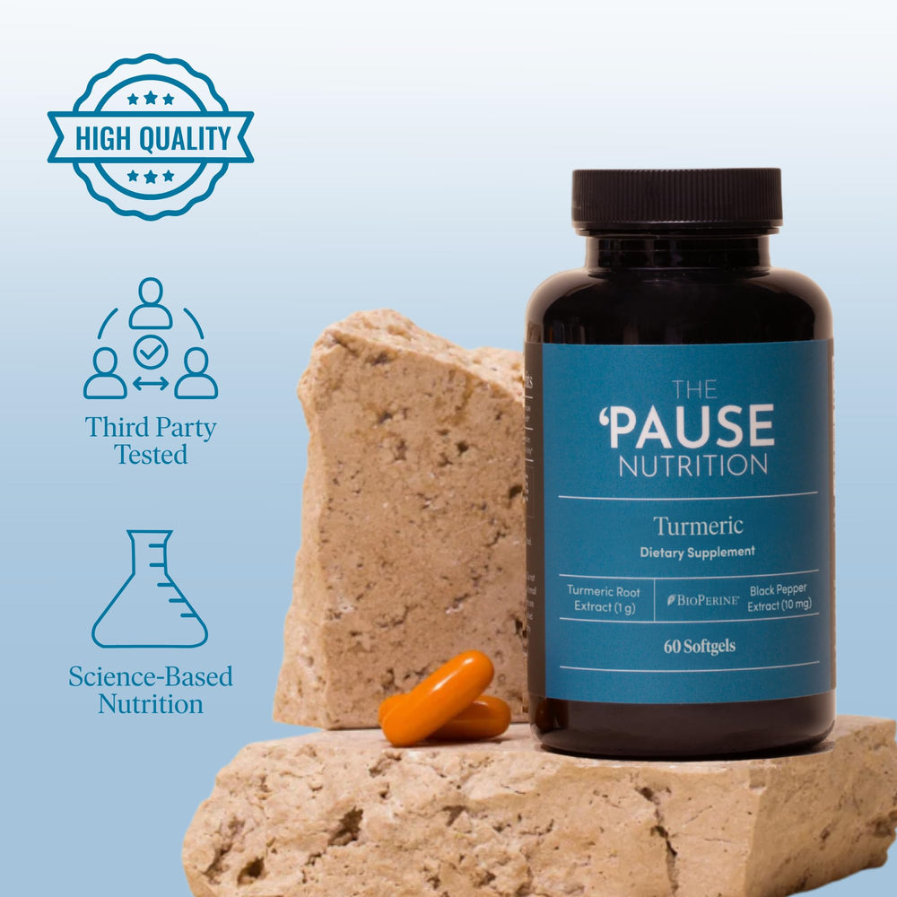 Pause Life turmeric root visual highlighting natural ingredients for joint comfort.