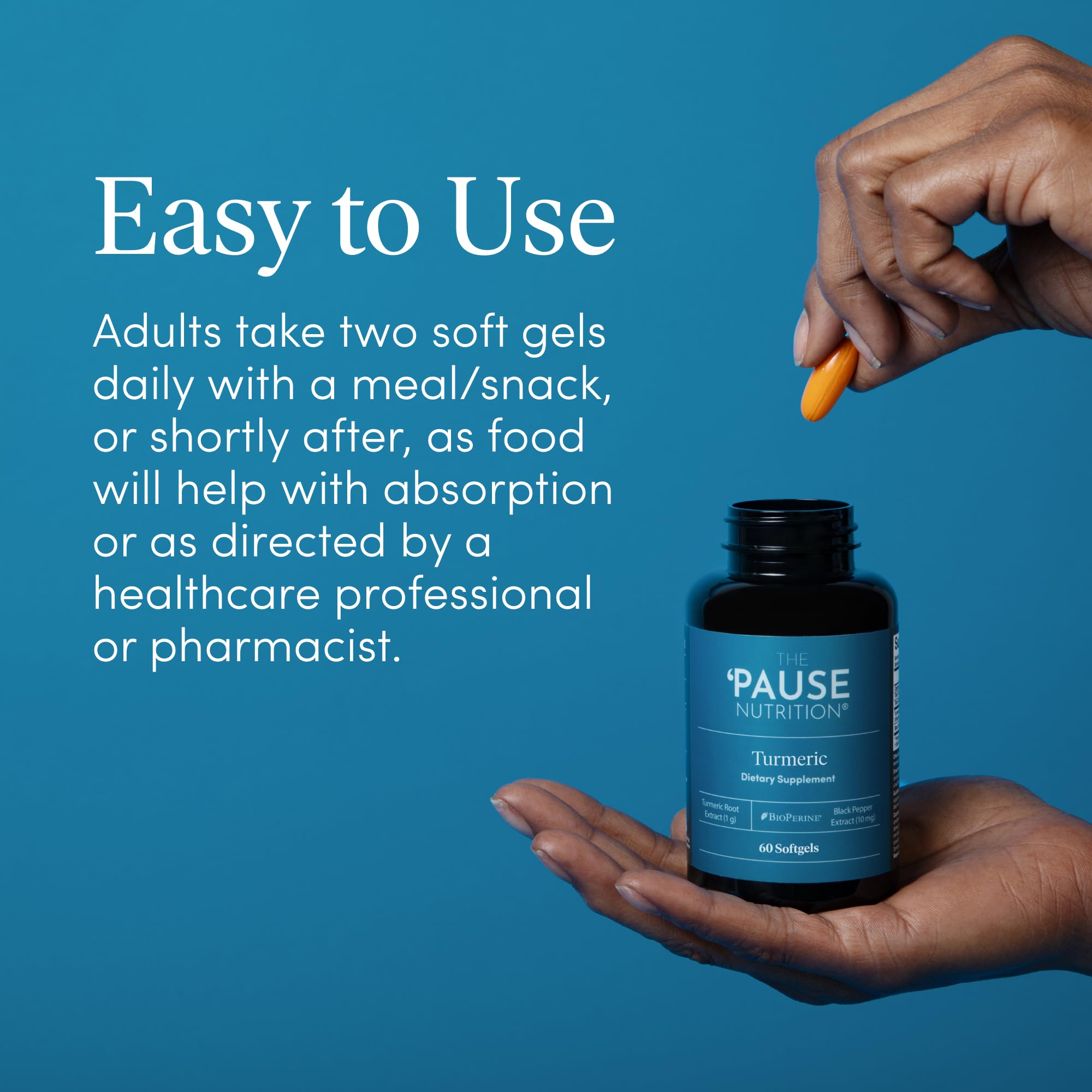 Pause Life turmeric travel pack ready for active, on-the-go lifestyles.