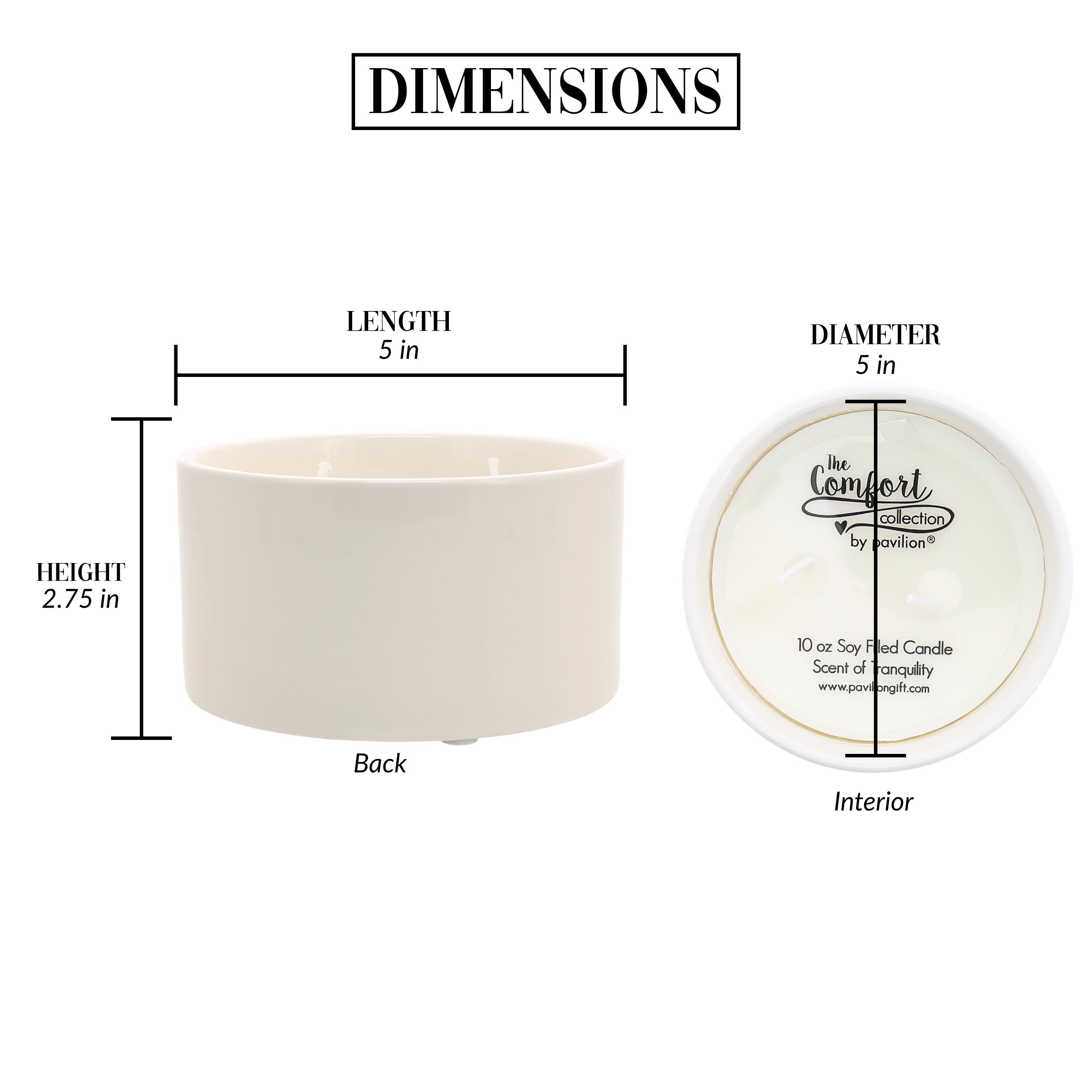 Pavilion matte bronze decal on glossy white vessel complements contemporary home accents.