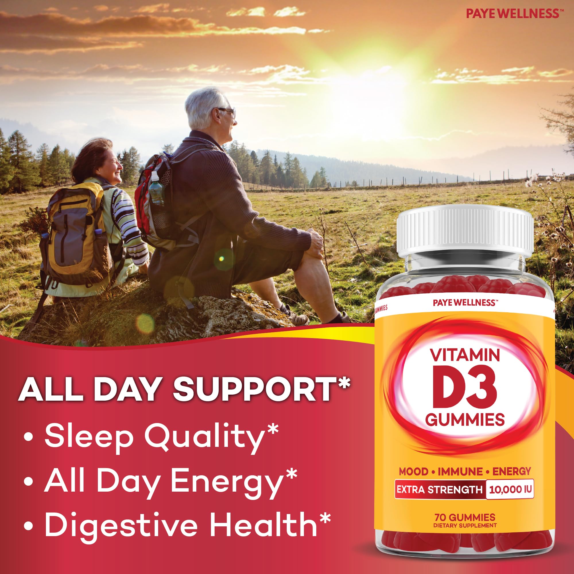 PAYÉ Vitamin D Gummies ingredients-pectin close view shows vegetarian-friendly formula.
